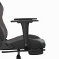 vidaXL Silla gaming de masaje y reposapiés cuero sintético negro gris vidaXL Silla gaming de masaje y reposapiés cuero sintético negro gris