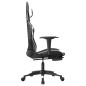 vidaXL Silla gaming masaje y reposapiés cuero sintético negro blanco vidaXL Silla gaming masaje y reposapiés cuero sintético negro blanco