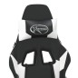 vidaXL Silla gaming masaje y reposapiés cuero sintético negro blanco vidaXL Silla gaming masaje y reposapiés cuero sintético negro blanco