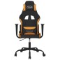vidaXL Silla gaming de masaje tela negro y naranja vidaXL Silla gaming de masaje tela negro y naranja