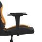 vidaXL Silla gaming de masaje tela negro y naranja vidaXL Silla gaming de masaje tela negro y naranja
