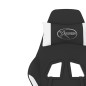 vidaXL Silla gaming de masaje con reposapiés tela negro y blanco vidaXL Silla gaming de masaje con reposapiés tela negro y blanco