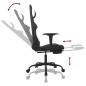 vidaXL Silla gaming de masaje con reposapiés tela negro y blanco vidaXL Silla gaming de masaje con reposapiés tela negro y blanco