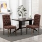 vidaXL Sillas de comedor 2 uds tela marrón efecto lino vidaXL Sillas de comedor 2 uds tela marrón efecto lino