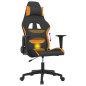 vidaXL Silla gaming de masaje tela negro y naranja vidaXL Silla gaming de masaje tela negro y naranja