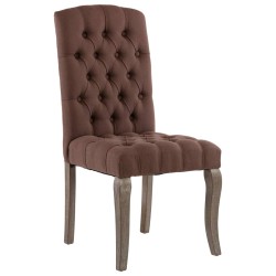 vidaXL Sillas de comedor 2 uds tela marrón efecto lino