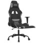 vidaXL Silla gaming de masaje con reposapiés tela negro y gris claro vidaXL Silla gaming de masaje con reposapiés tela negro y gris claro