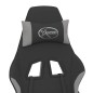 vidaXL Silla gaming de masaje con reposapiés tela negro y gris claro vidaXL Silla gaming de masaje con reposapiés tela negro y gris claro