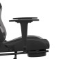 vidaXL Silla gaming de masaje con reposapiés tela negro y gris claro vidaXL Silla gaming de masaje con reposapiés tela negro y gris claro