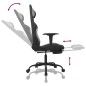 vidaXL Silla gaming de masaje con reposapiés tela negro y gris claro vidaXL Silla gaming de masaje con reposapiés tela negro y gris claro