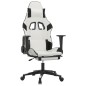 vidaXL Silla gaming masaje y reposapiés cuero sintético negro blanco vidaXL Silla gaming masaje y reposapiés cuero sintético negro blanco