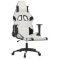 vidaXL Silla gaming masaje y reposapiés cuero sintético negro blanco vidaXL Silla gaming masaje y reposapiés cuero sintético negro blanco