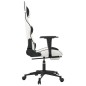 vidaXL Silla gaming masaje y reposapiés cuero sintético negro blanco vidaXL Silla gaming masaje y reposapiés cuero sintético negro blanco