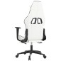 vidaXL Silla gaming masaje y reposapiés cuero sintético negro blanco vidaXL Silla gaming masaje y reposapiés cuero sintético negro blanco