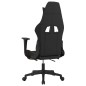 vidaXL Silla gaming de masaje con reposapiés tela negro y amarillo