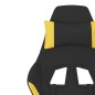 vidaXL Silla gaming de masaje con reposapiés tela negro y amarillo
