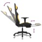vidaXL Silla gaming de masaje con reposapiés tela negro y amarillo