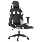 vidaXL Silla gaming masaje y reposapiés cuero sintético negro blanco vidaXL Silla gaming masaje y reposapiés cuero sintético negro blanco