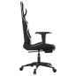 vidaXL Silla gaming masaje y reposapiés cuero sintético negro blanco vidaXL Silla gaming masaje y reposapiés cuero sintético negro blanco