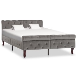 vidaXL Estructura de cama de terciopelo gris 120x200 cm