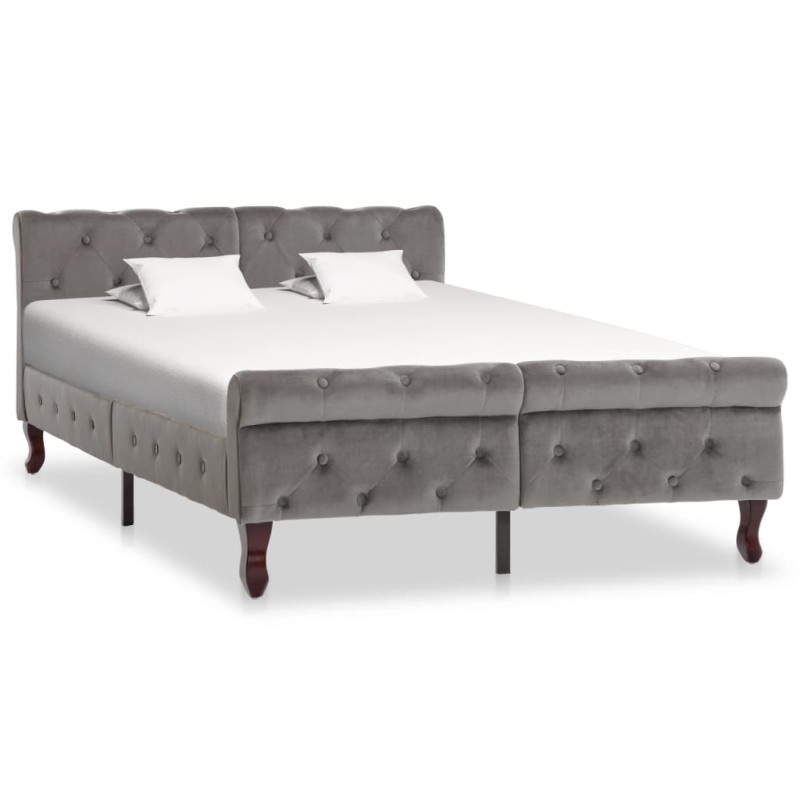 vidaXL Estructura de cama de terciopelo gris 120x200 cm