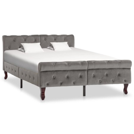 vidaXL Estructura de cama de terciopelo gris 120x200 cm
