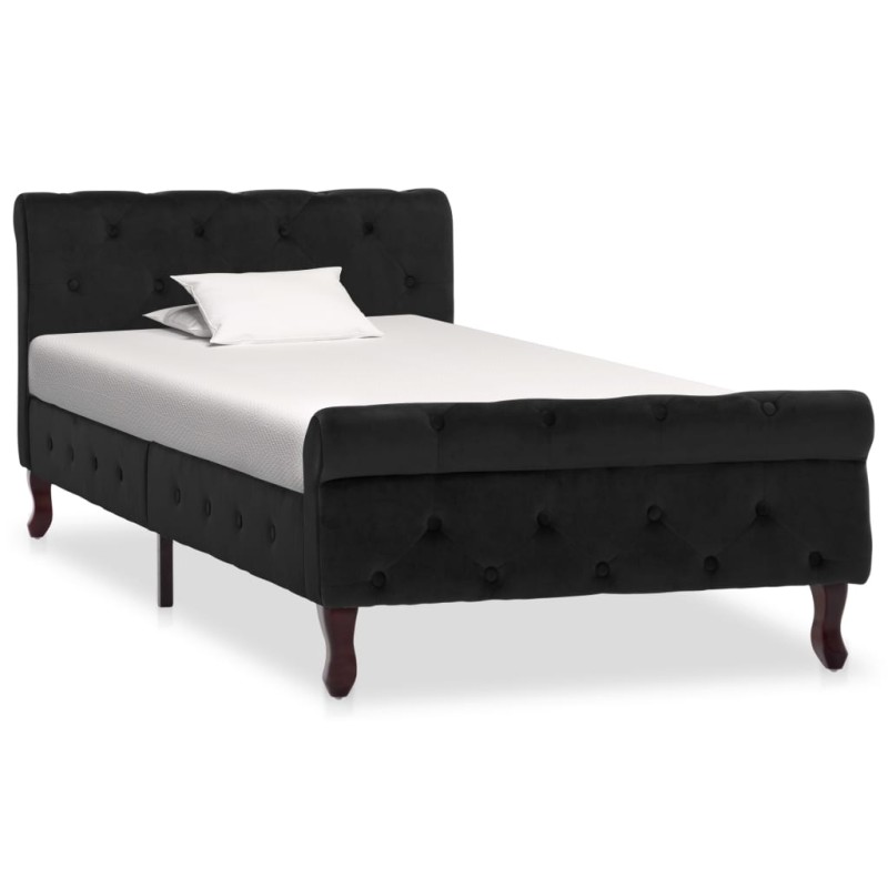vidaXL Estructura de cama de terciopelo negro 90x200 cm vidaXL Estructura de cama de terciopelo negro 90x200 cm
