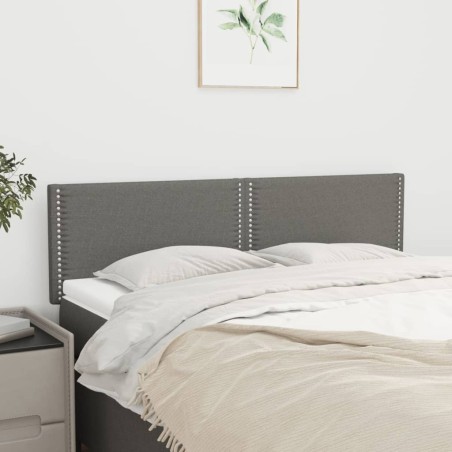 vidaXL Cabeceros 2 unidades tela gris oscuro 72x5x78/88 cm