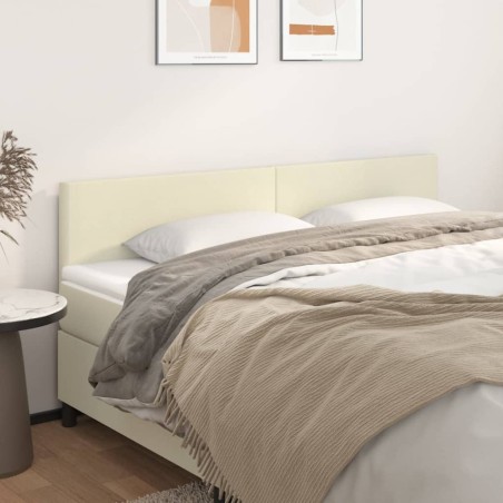 vidaXL Cabeceros 2 unidades cuero sintético color crema 90x5x78/88cm