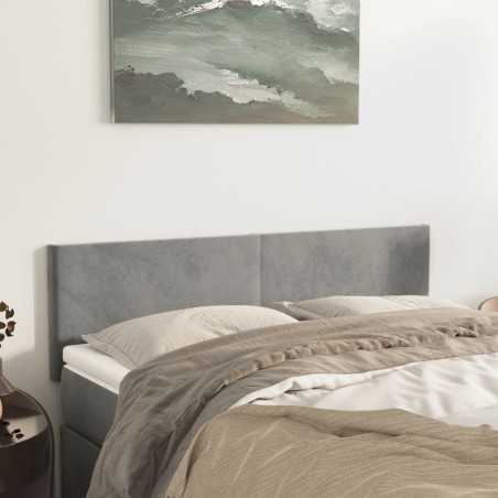 vidaXL Cabeceros 2 unidades terciopelo gris claro 72x5x78/88 cm
