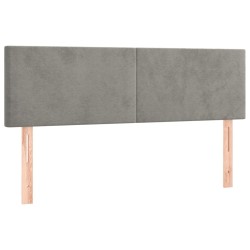vidaXL Cabeceros 2 unidades terciopelo gris claro 72x5x78/88 cm
