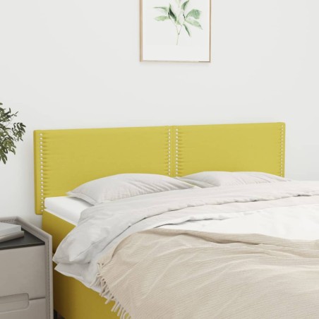 vidaXL Cabeceros 2 unidades tela verde 72x5x78/88 cm