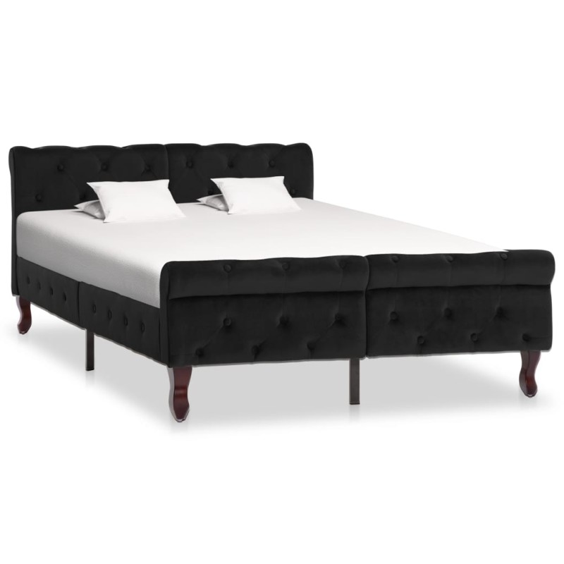 vidaXL Estructura de cama de terciopelo negro 120x200 cm vidaXL Estructura de cama de terciopelo negro 120x200 cm