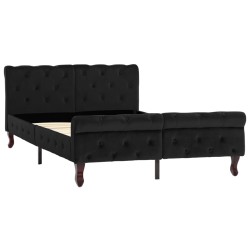 vidaXL Estructura de cama de terciopelo negro 120x200 cm