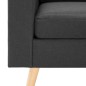 vidaXL Sofá de 3 plazas con reposapiés de tela gris oscuro vidaXL Sofá de 3 plazas con reposapiés de tela gris oscuro