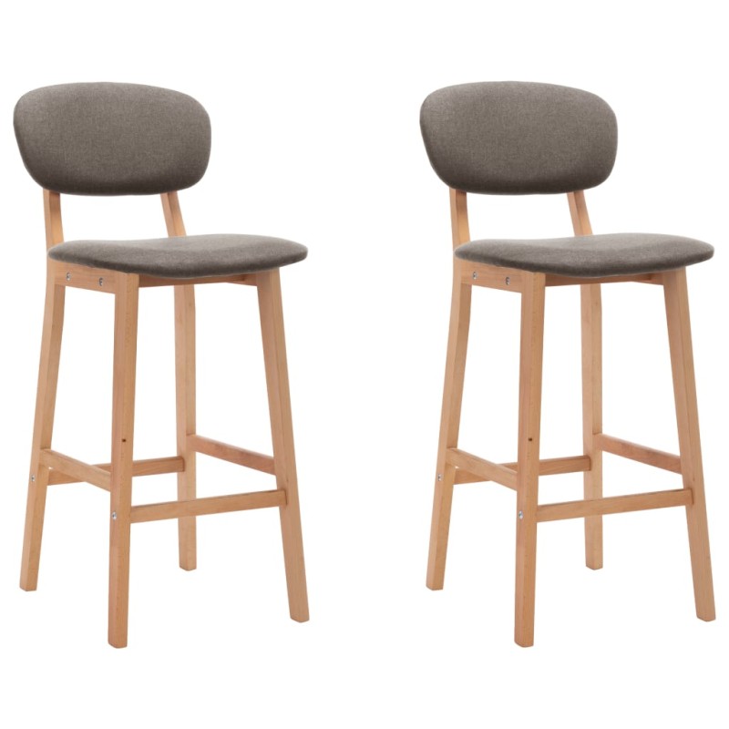 vidaXL Taburetes de cocina 2 unidades tela gris taupe vidaXL Taburetes de cocina 2 unidades tela gris taupe