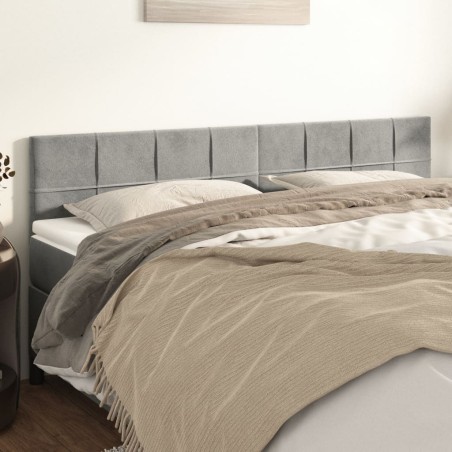 vidaXL Cabeceros 2 unidades de terciopelo gris claro 90x5x78/88 cm