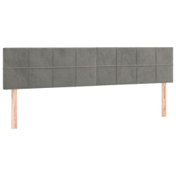 vidaXL Cabeceros 2 unidades de terciopelo gris claro 90x5x78/88 cm
