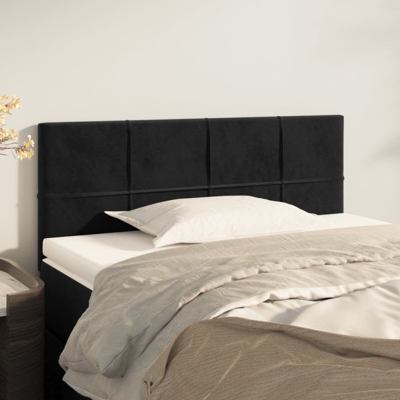 vidaXL Cabecero de terciopelo negro 90x5x78/88 cm vidaXL Cabecero de terciopelo negro 90x5x78/88 cm