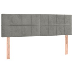 vidaXL Cabeceros 2 unidades terciopelo gris claro 72x5x78/88 cm