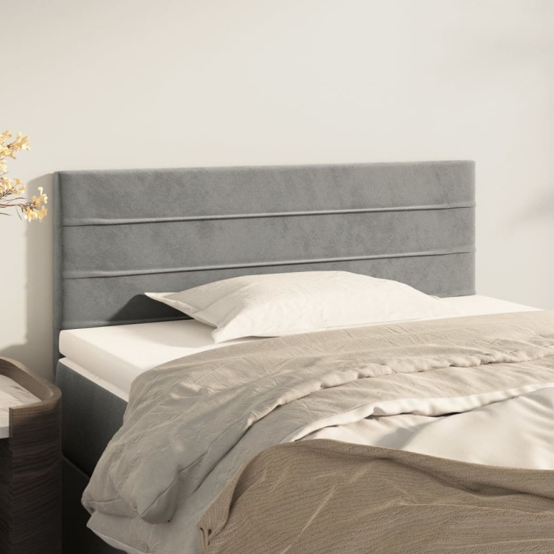 vidaXL Cabecero de terciopelo gris claro 90x5x78/88 cm vidaXL Cabecero de terciopelo gris claro 90x5x78/88 cm