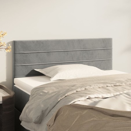 vidaXL Cabecero de terciopelo gris claro 90x5x78/88 cm