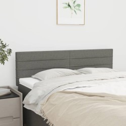 vidaXL Cabeceros 2 unidades tela gris oscuro 72x5x78/88 cm