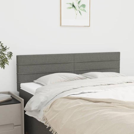 vidaXL Cabeceros 2 unidades tela gris oscuro 72x5x78/88 cm