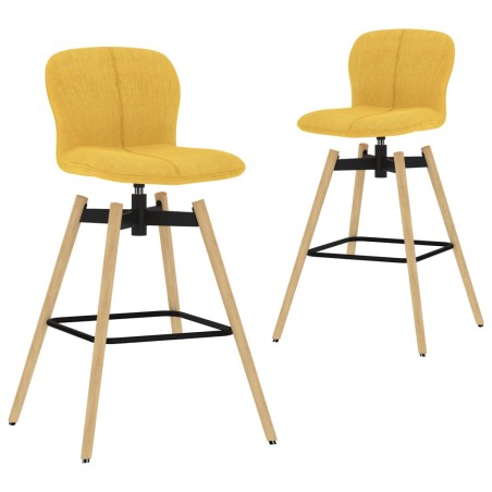 vidaXL Taburetes de barra giratorios 2 unidades tela amarillo