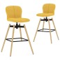 vidaXL Taburetes de barra giratorios 2 unidades tela amarillo vidaXL Taburetes de barra giratorios 2 unidades tela amarillo