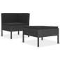 vidaXL Set muebles de jardín 2 piezas y cojines ratán sintético negro vidaXL Set muebles de jardín 2 piezas y cojines ratán sintético negro