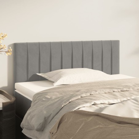 vidaXL Cabecero de terciopelo gris claro 90x5x78/88 cm
