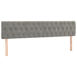 vidaXL Cabeceros 2 unidades de terciopelo gris claro 100x7x78/88 cm