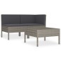 vidaXL Set de muebles de jardín 3 pzas y cojines ratán sintético gris vidaXL Set de muebles de jardín 3 pzas y cojines ratán sintético gris